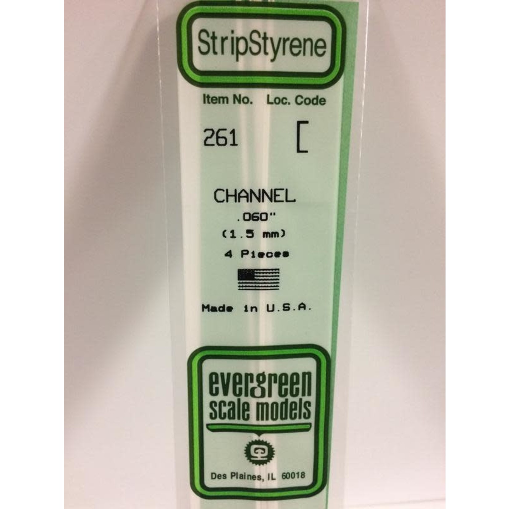 Evergreen Scale Models EVE261 Styrene .060 Channel (4pc)