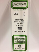 Evergreen Scale Models EVE265 Styrene 5/32'' Channel (4pc)