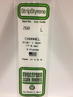 Evergreen Scale Models EVE268 Styrene 5/16 in Channel (3pc)