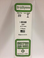 Evergreen Scale Models EVE272 Styrene .080 I-Beam (4pc)