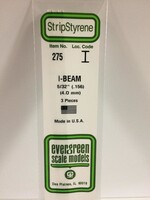 Evergreen Scale Models EVE275 Styrene 5/32'' I-Beam (3pc)
