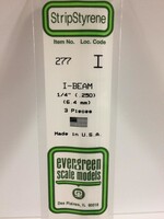 Evergreen Scale Models EVE277 Styrene 1/4'' I-Beam (3pc)