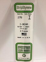 Evergreen Scale Models EVE278 Styrene 5/16'' I-Beam (2pc)