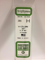 Evergreen Scale Models EVE281 Styrene .060 H-Column (4pc)