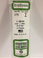 Evergreen Scale Models EVE279 Styrene 3/8'' I-Beam (2pc)