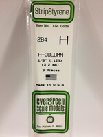 Evergreen Scale Models EVE284 Styrene 1/8'' H-Column (3pc)