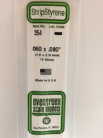 Evergreen Scale Models EVE354 Styrene .060x.080 Strip (15pc)