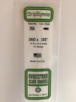 Evergreen Scale Models EVE356 Styrene .060x.125 Strip (14pc)