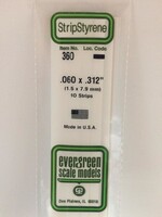 Evergreen Scale Models EVE360 Styrene .060x.312 Strip (10pc)