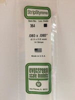 Evergreen Scale Models EVE364 Styrene .080x.080 Strip (14pc)