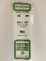 Evergreen Scale Models EVE366 Styrene .080x.125 Strip (12pc)