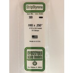 Evergreen Scale Models EVE369 Styrene .080x.250 in Strip (10pc)