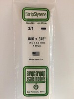 Evergreen Scale Models EVE371 Styrene .080x.375 Strip (8pc)
