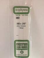 Evergreen Scale Models EVE380 Styrene .100x.312 Strip (7pc)
