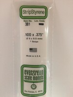 Evergreen Scale Models EVE381 Styrene .100x.357 Strip (7pc)