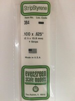 Evergreen Scale Models EVE384 Styrene .100x.625 Strip (4pc)