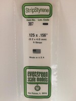 Evergreen Scale Models EVE387 Styrene .125x.156 Strip (9pc)