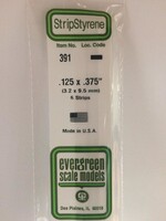 Evergreen Scale Models EVE391 Styrene .125x.375 Strip (6pc)