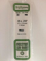 Evergreen Scale Models EVE390 Styrene .125x.312 Strip (6pc)