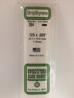 Evergreen Scale Models EVE394 Styrene .125x.625 Strip (4pc)