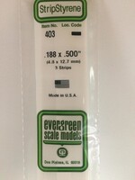 Evergreen Scale Models EVE403 Styrene .188x.500 Strip (3pc)