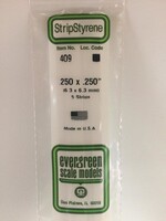 Evergreen Scale Models EVE409 Styrene .250x.250 in Strip (5pc)