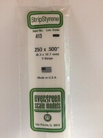Evergreen Scale Models EVE413 Styrene .250x.500 Strip (3pc)