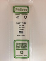 Evergreen Scale Models EVE423 Styrene 3/32 in Tube (9pc)