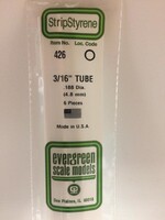 Evergreen Scale Models EVE426 Styrene 3/16 inch Tube (6pc)