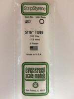 Evergreen Scale Models EVE430 Styrene 5/16'' Tube (5pc)