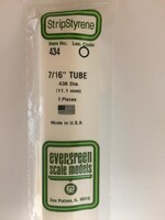 Evergreen Scale Models EVE434 Styrene 7/16'' Tube (3pc)