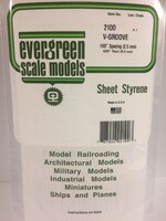 Evergreen Scale Models EVE2100 Styrene .020 V-Groove Sheet