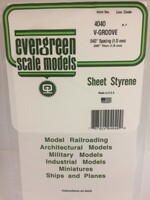 Evergreen Scale Models EVE4040 Styrene .040 V-Groove Sheet
