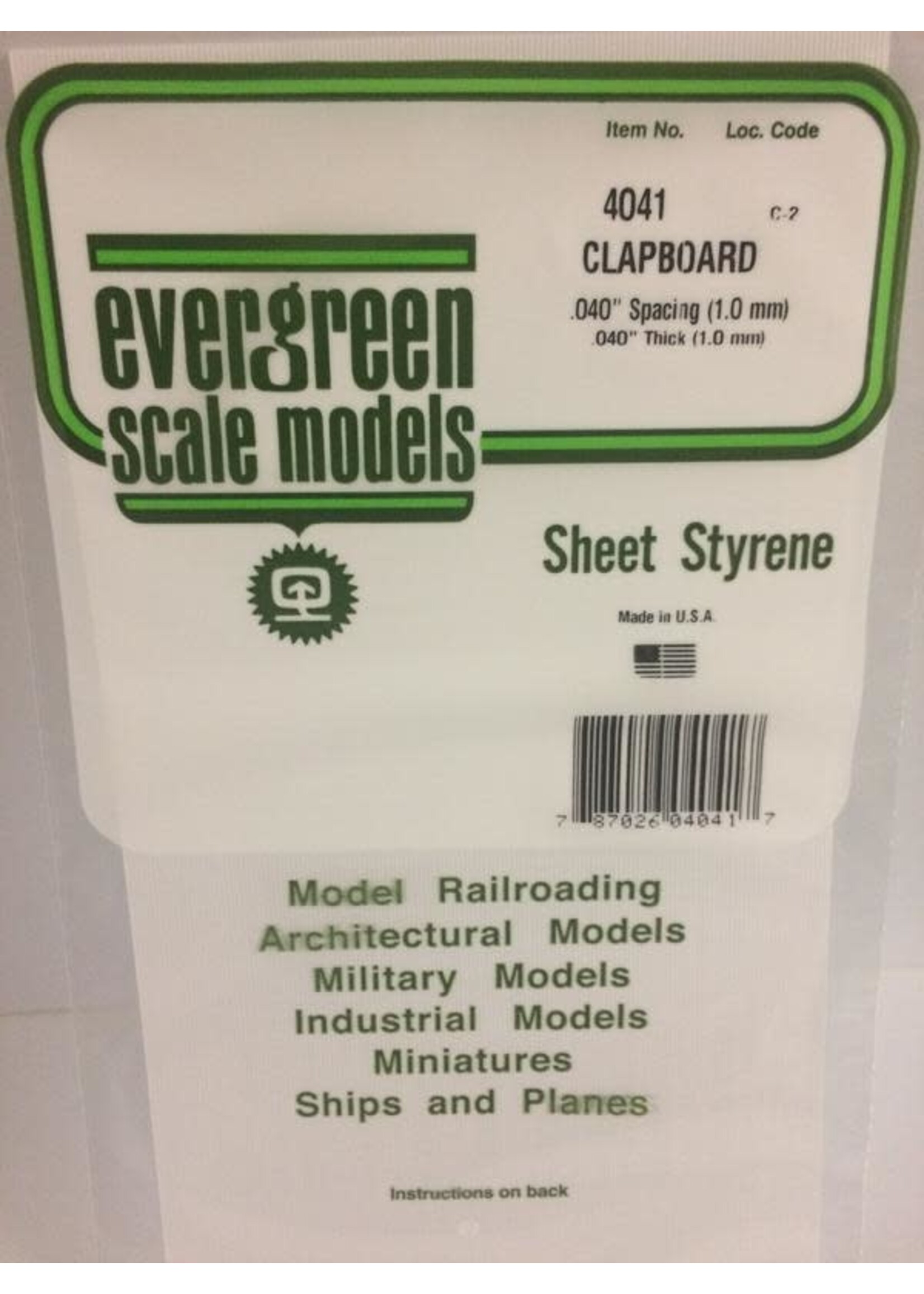 Evergreen Scale Models EVE4041 Styrene .040 Clapboard Sheet