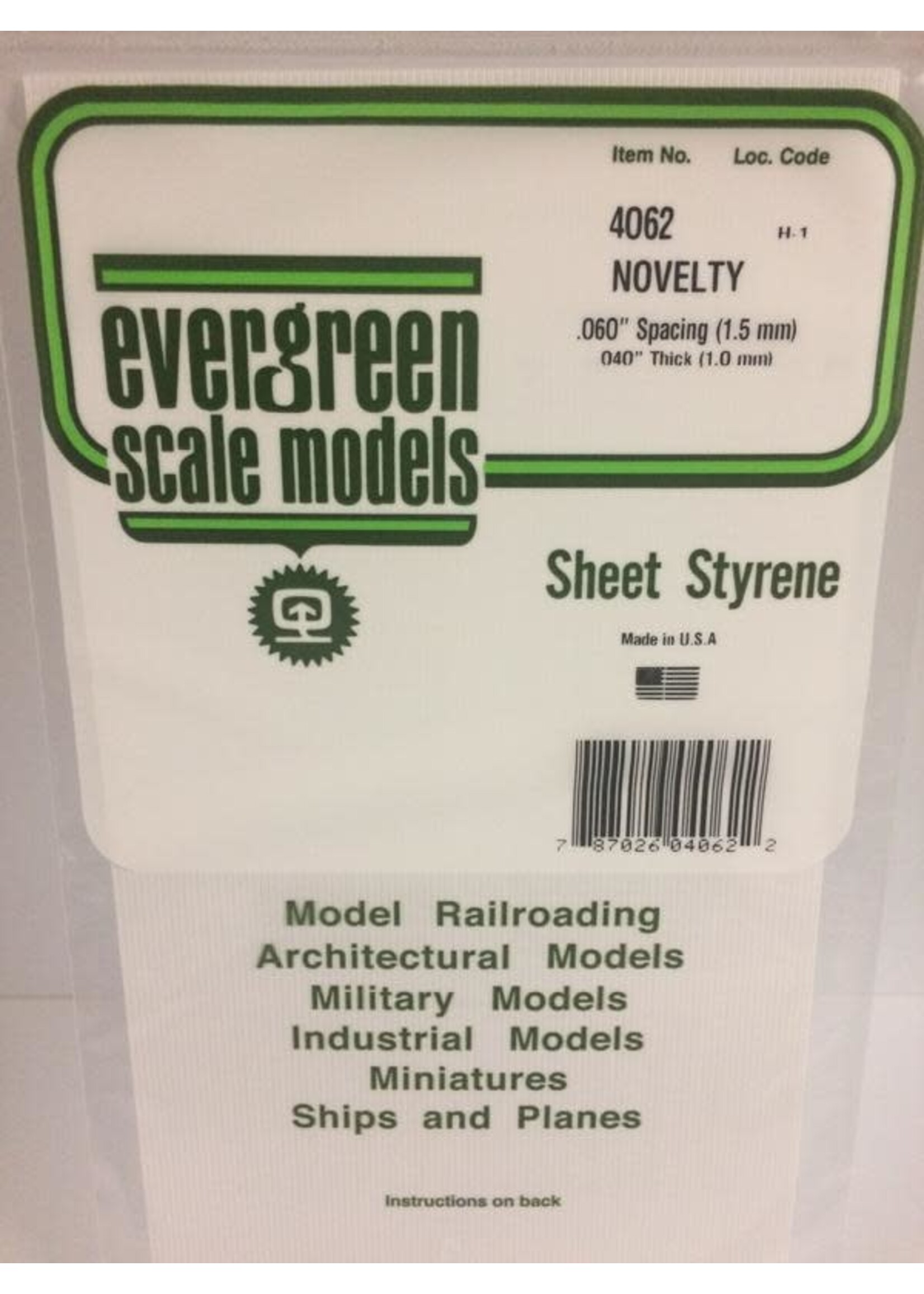 Evergreen Scale Models EVE4062 Styrene .040 Novelty Sheet