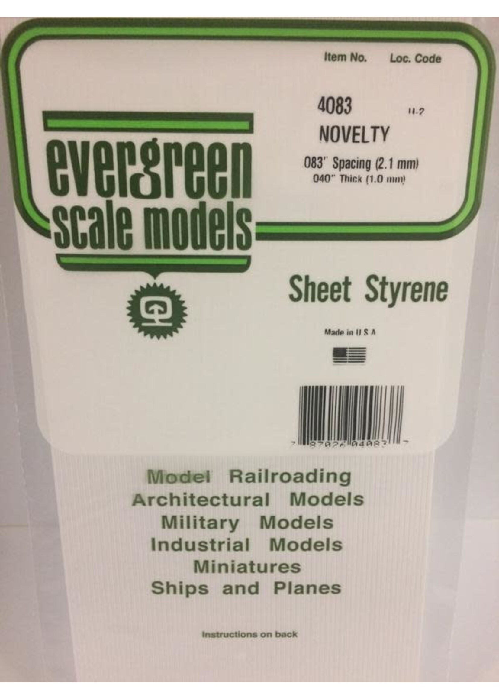 Evergreen Scale Models EVE4083 Styrene .040 Novelty Sheet