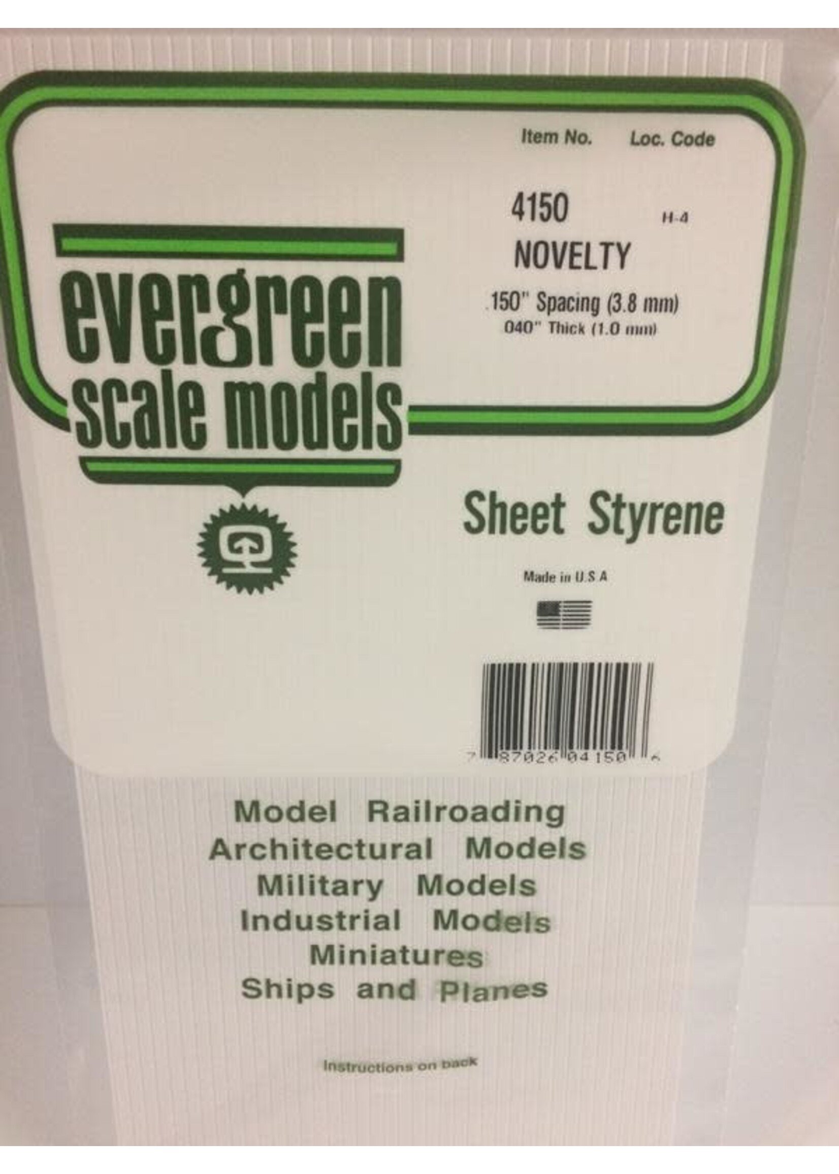 Evergreen Scale Models EVE4150 Styrene .040 Novelty Sheet