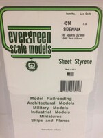 Evergreen Scale Models EVE4514 Styrene 1/8'' Sidewalk Squares Sheet