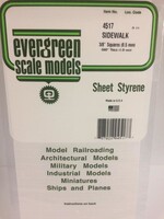 Evergreen Scale Models EVE4517 Styrene 3/8'' Sidewalk Squares Sheet