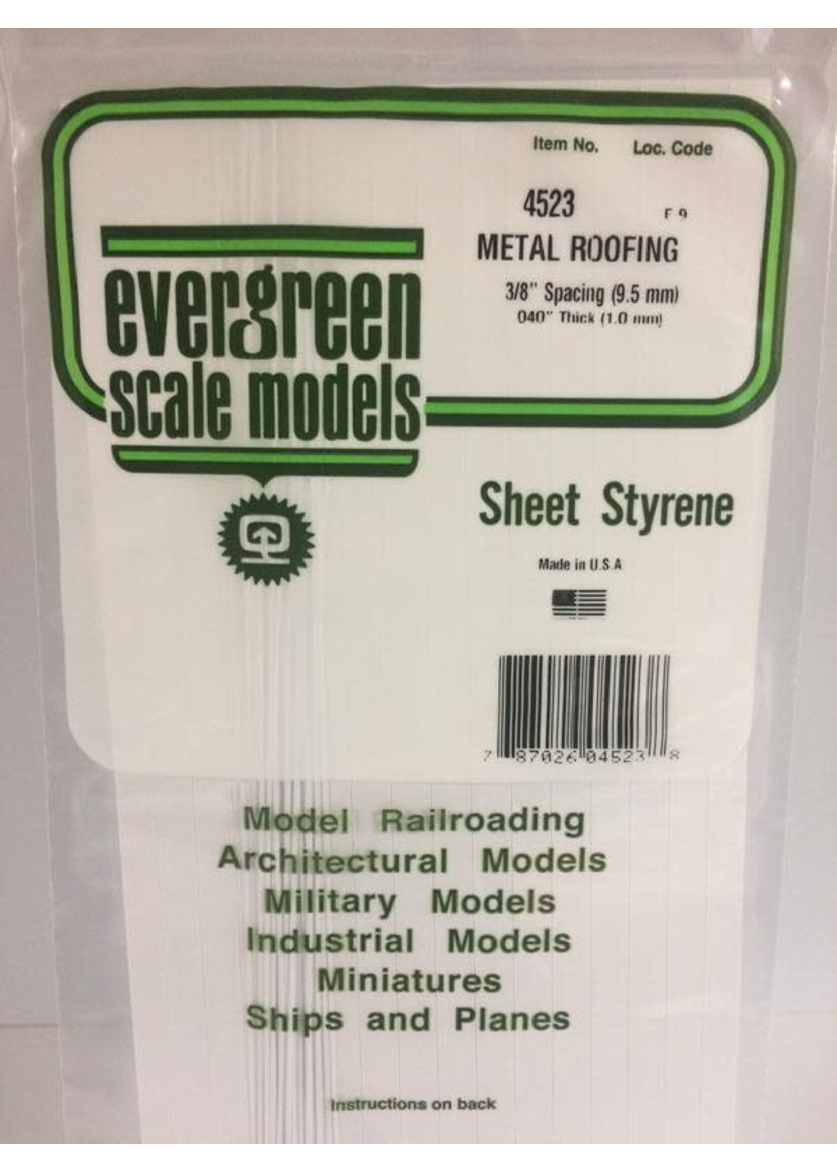 Evergreen Scale Models EVE4523 Styrene .040 Metal Roofing Sheet