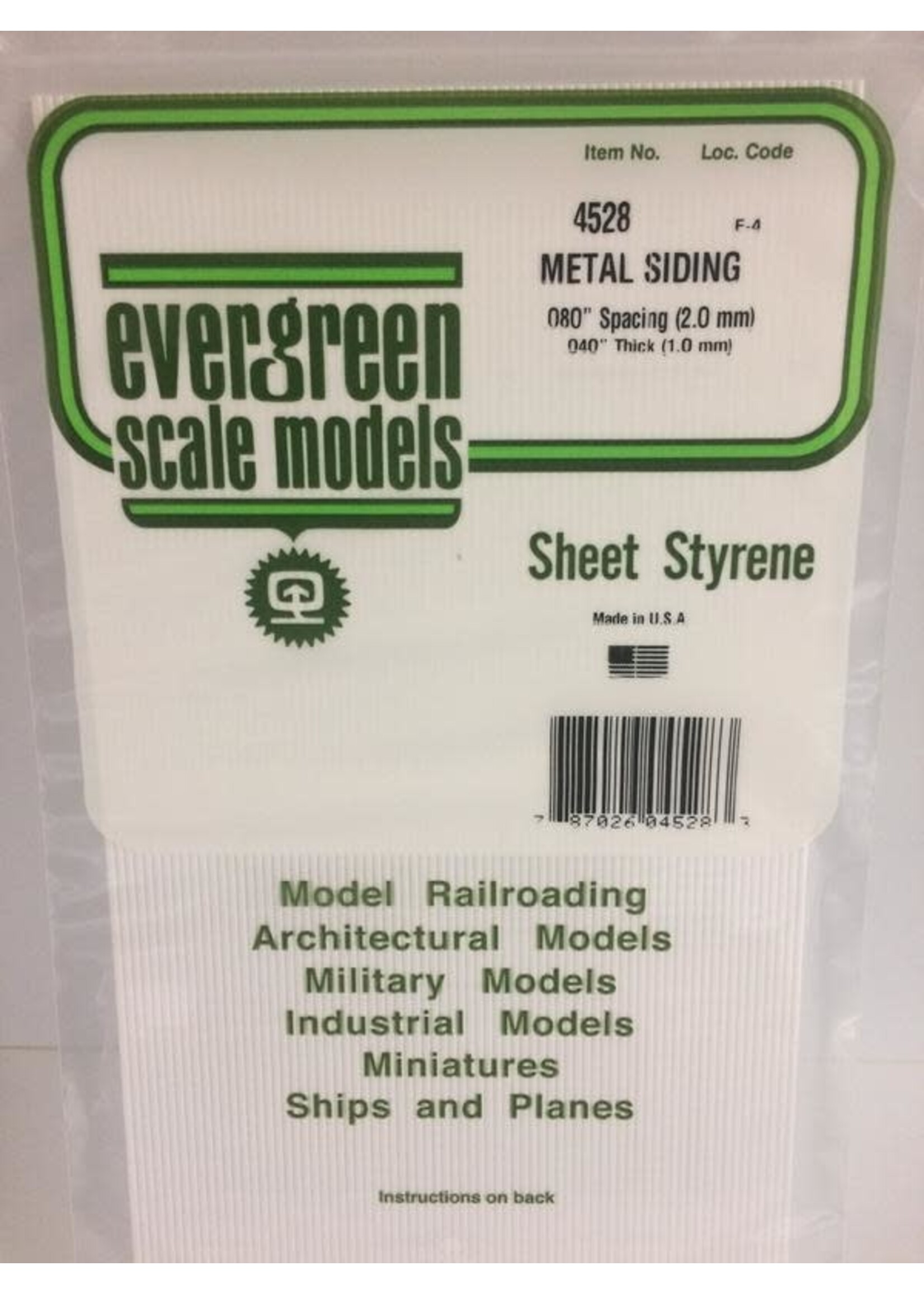 Evergreen Scale Models EVE4528 Styrene .040 Metal Siding Sheet