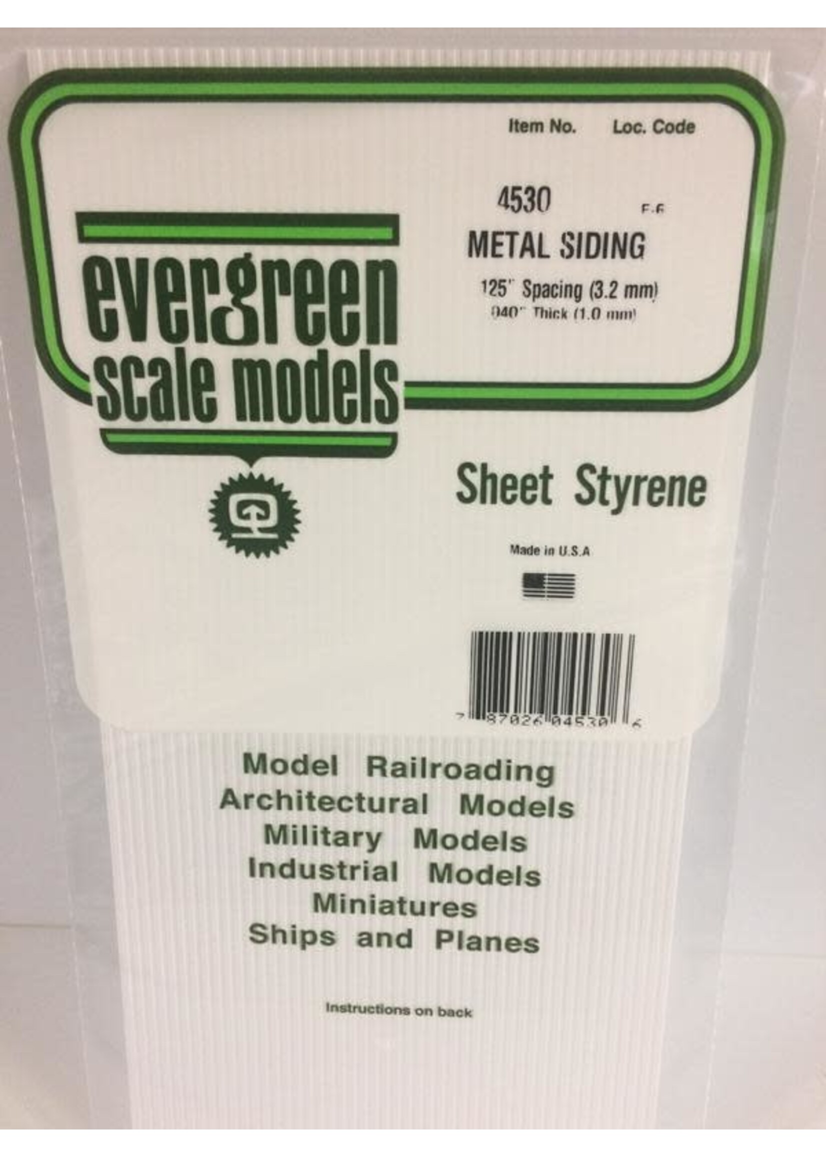 Evergreen Scale Models EVE4530 Styrene .040 Metal Siding Sheet
