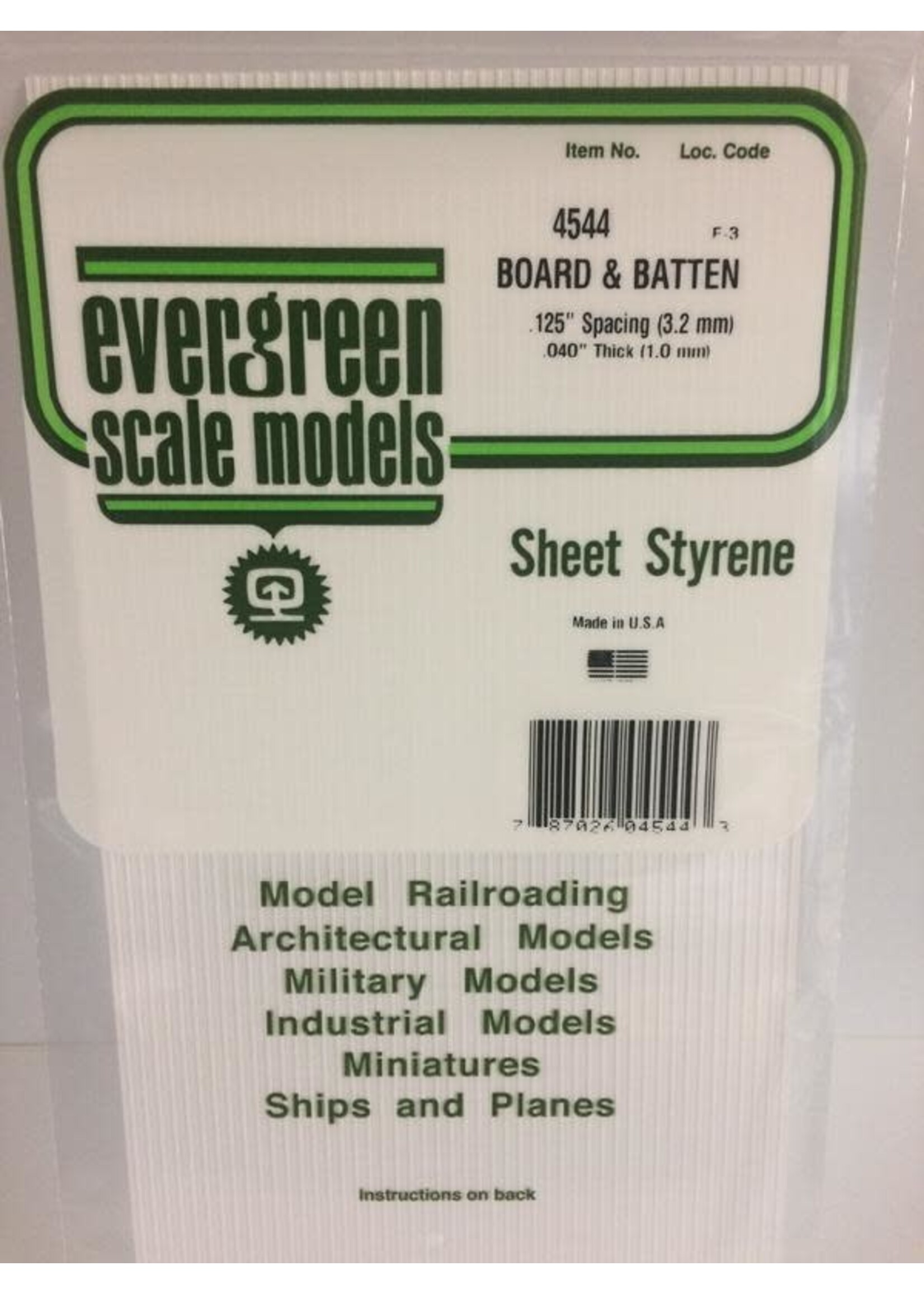 Evergreen Scale Models EVE4544 Styrene .040 Board & Batten Sheet