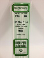 Evergreen Scale Models EVE8104 Styrene HO-Scale 1x4 Strip (10pc)