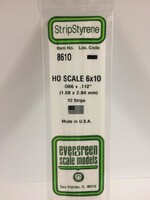 Evergreen Scale Models EVE8610 Styrene HO-Scale 6x10 Strip (10pc)