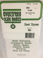 Evergreen Scale Models EVE9080 Styrene .080 in Plain Sheet (1pc)