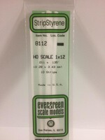 Evergreen Scale Models EVE8112 Styrene HO-Scale 1x12 Strip (10pc)