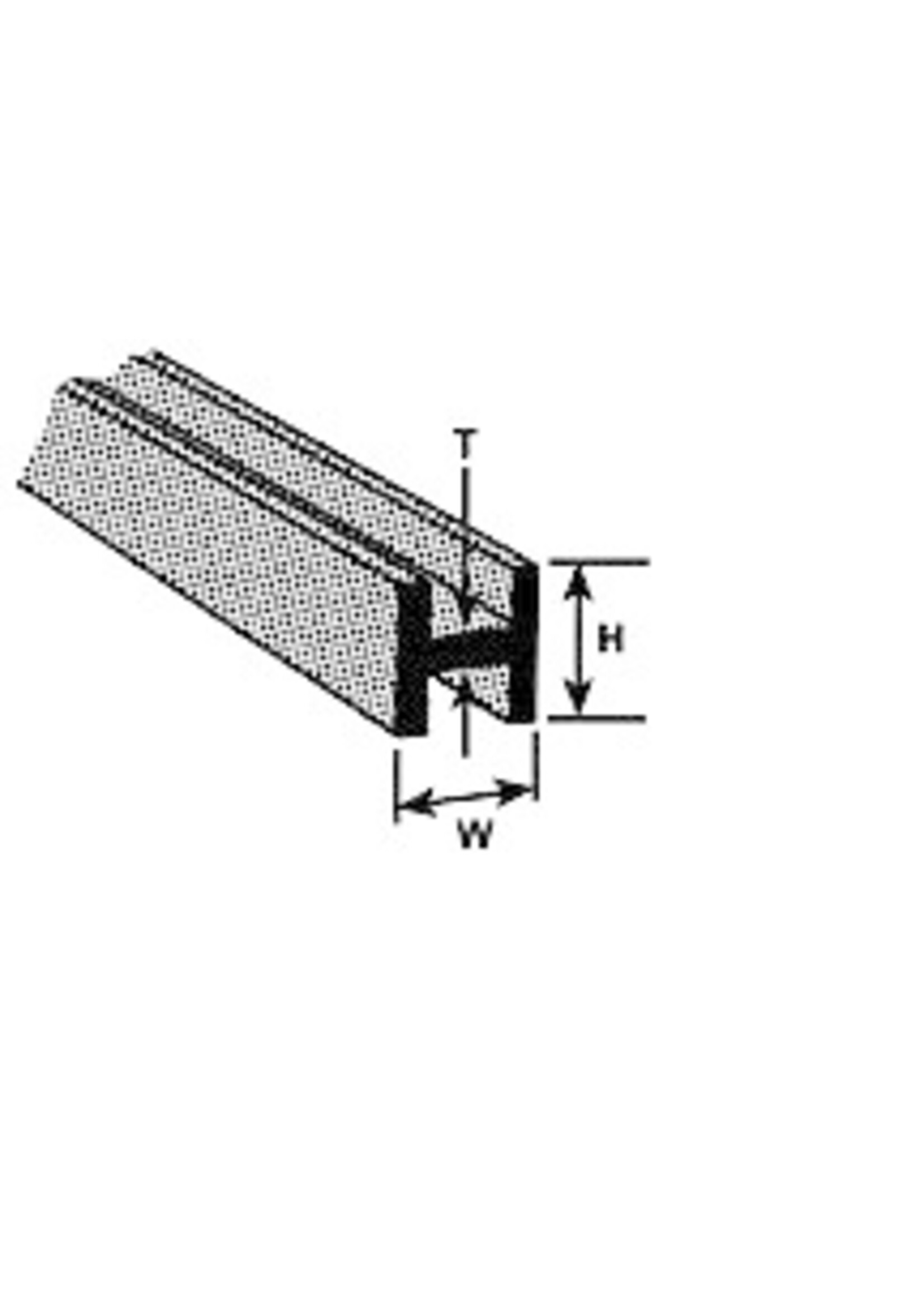 Plastruct PLA90061 Styrene 1/16" ABS H Column