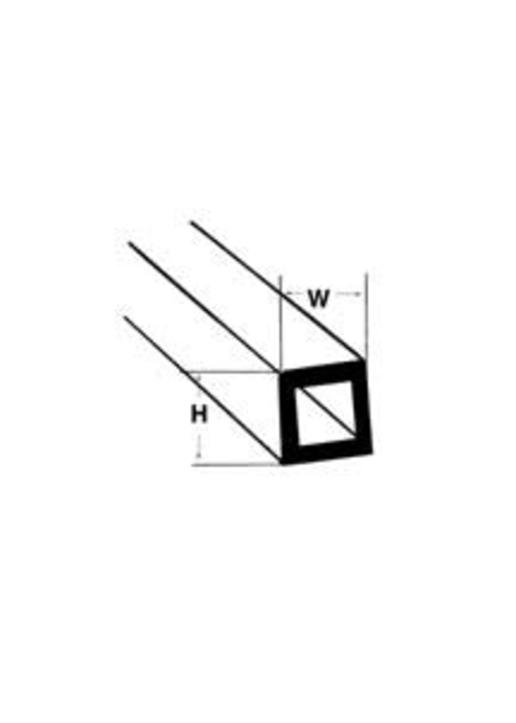 Plastruct PLA90201 Styrene ABS 1/8" Square Tubing