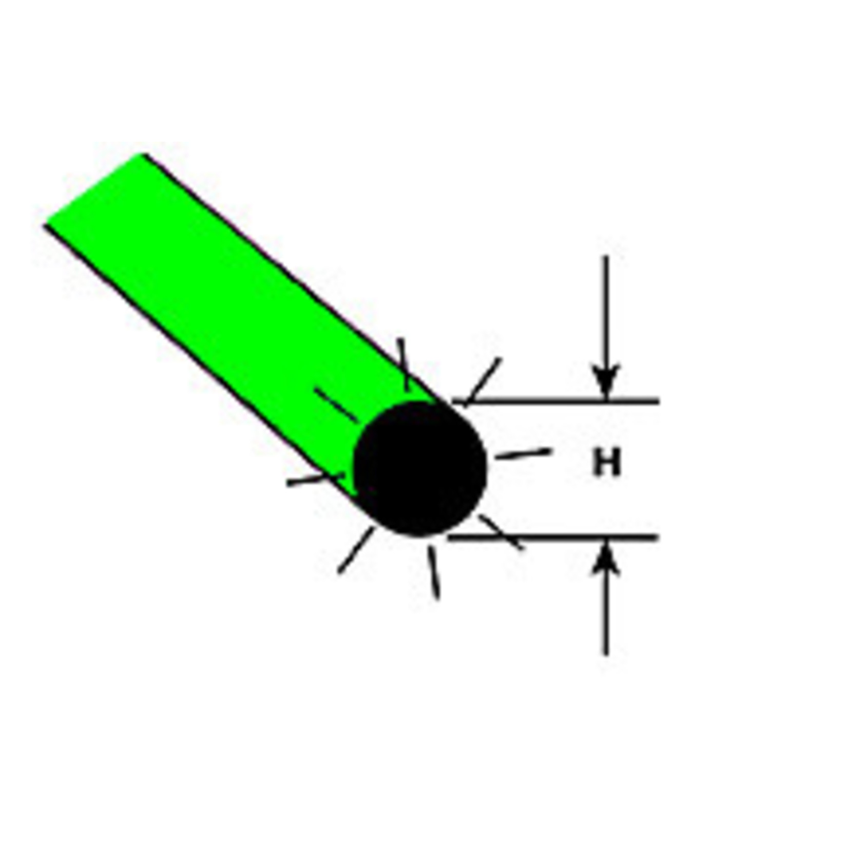 Plastruct PLA90261 Green Fluorescent Rod